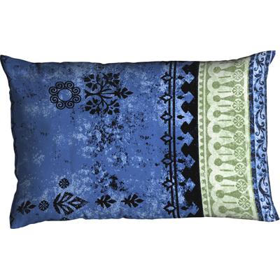 Kissenbezug CASATEX "Indi", blau (türkis), B:40cm L:80cm, Biber, Obermaterial: 100% Baumwolle, Kissenbezüge, Kissenbezug, Kissenbezug mit Ornamenten, passend zur Bettwäsche in Qualität Biber