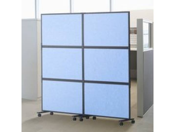 VEVOR Cloison de séparation acoustique, séparateur de pièce à 2 panneaux, paravent de bureau autoportant avec cloison en polyester et acier 45 pour réduire bruit et distraction visuelle, bleu indigo