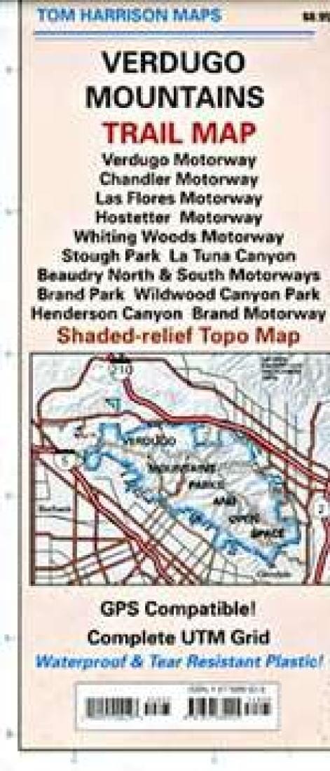 Montagnes Verdugo, Californie   Tom Harrison Maps
