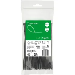 Schneider Electric IMT46406 Kabelbinder Thorsman, Abmessung: 150X3,6 mm, VPE=100 Stück Farbe schwarz