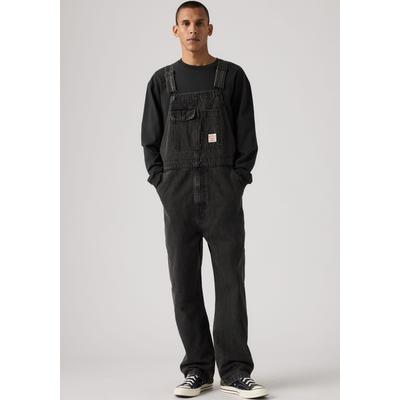 Overall LEVI'S "LOOSE OVERALLS", Herren, Gr. M, N-Gr, schwarz (schwarzly wash overall ml), Denim/Jeans, Obermaterial: 100% Baumwolle, loose fit lang, Overalls Overall, Denim-Latzhose