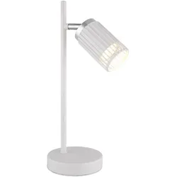 Tischleuchte Tischlampe Leselampe chrom weiß Wohnzimmerlampe beweglich H 35 cm