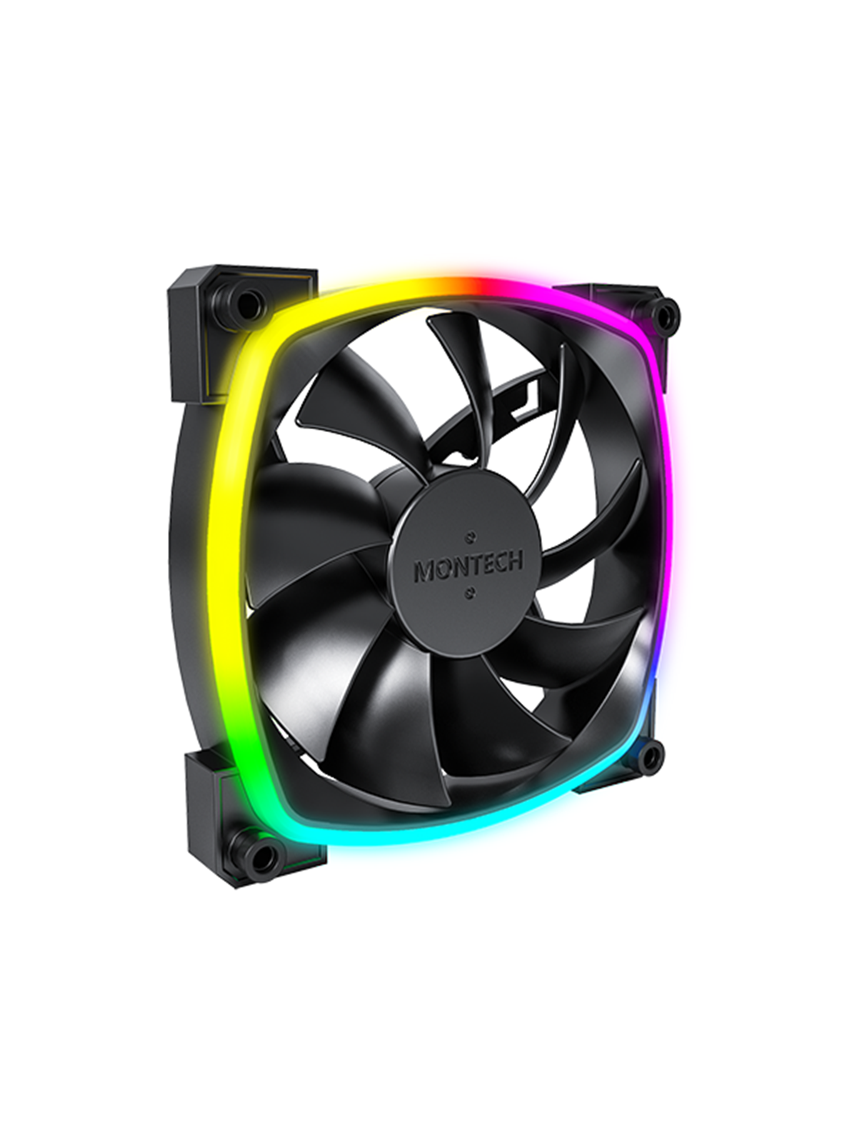 Montech AX120 PWM BK - Gehäuselüfter - 120mm - Schwarz mit RGB LED - 27 dBA