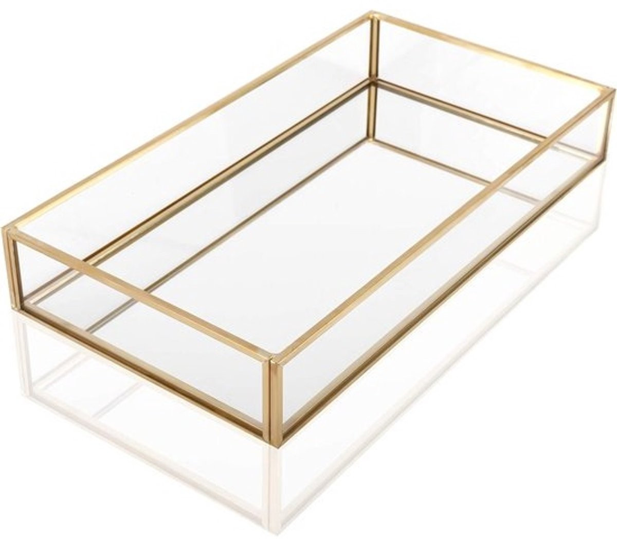 Goudkleurige Vintage Spiegel Dienblad voor Sieraden en Make-up Organizer
