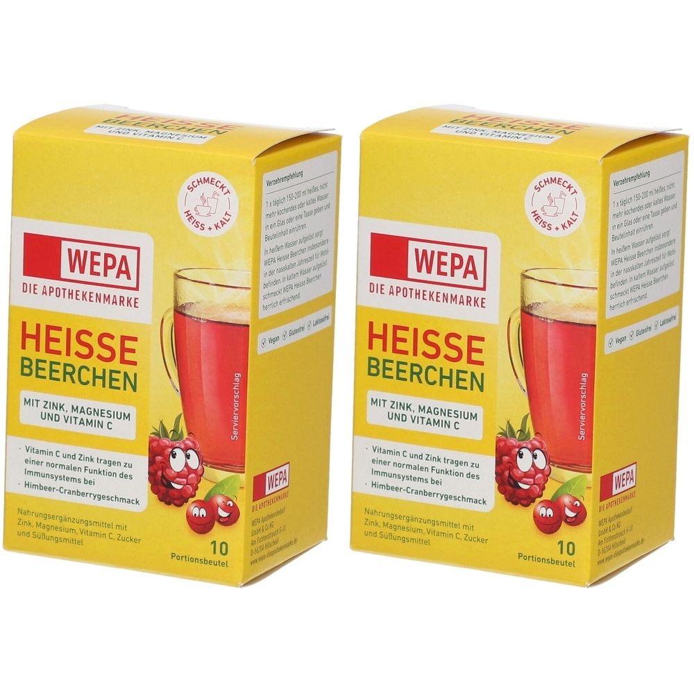Wepa heiße Beerchen+Vit.C+Zink+Magnesium Pulver 2x 2x10x10 g