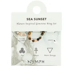 Nymph Spirit Gemstone Ring Set - Sea Sunset