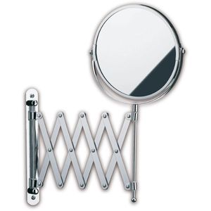 Kela Kosmetikspiegel Wandspiegel AVITA, 20847, silber, 1- & 5-fach Vergrößerung, zur Wandmontage, Ø Spiegel 18,5 cm