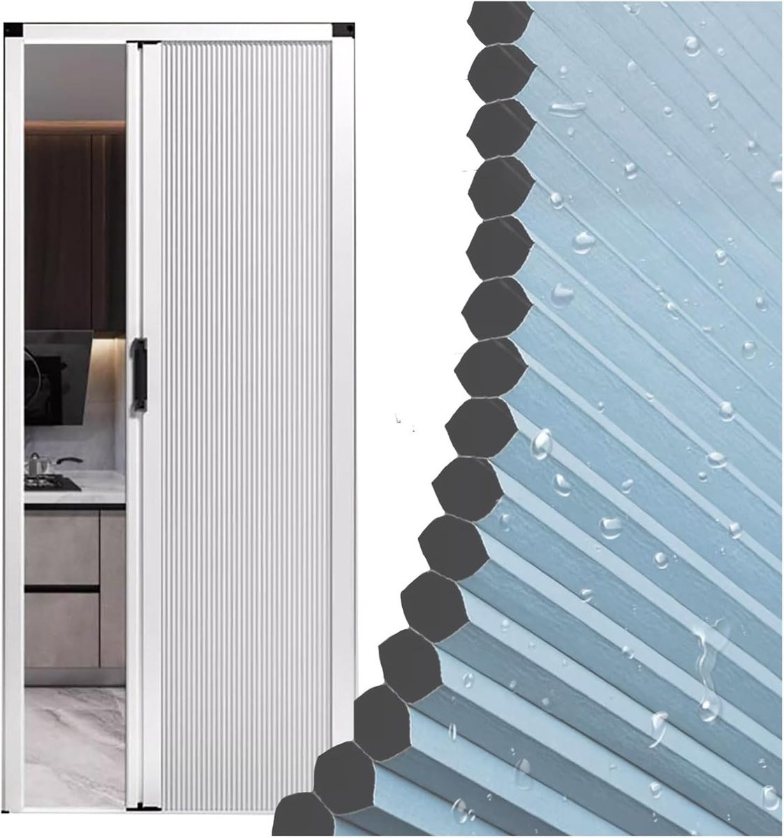 Witte Harmonicadeur op Maat - Vouwdeur voor Binnen - Breedte: 80 cm, Hoogte: 215 cm