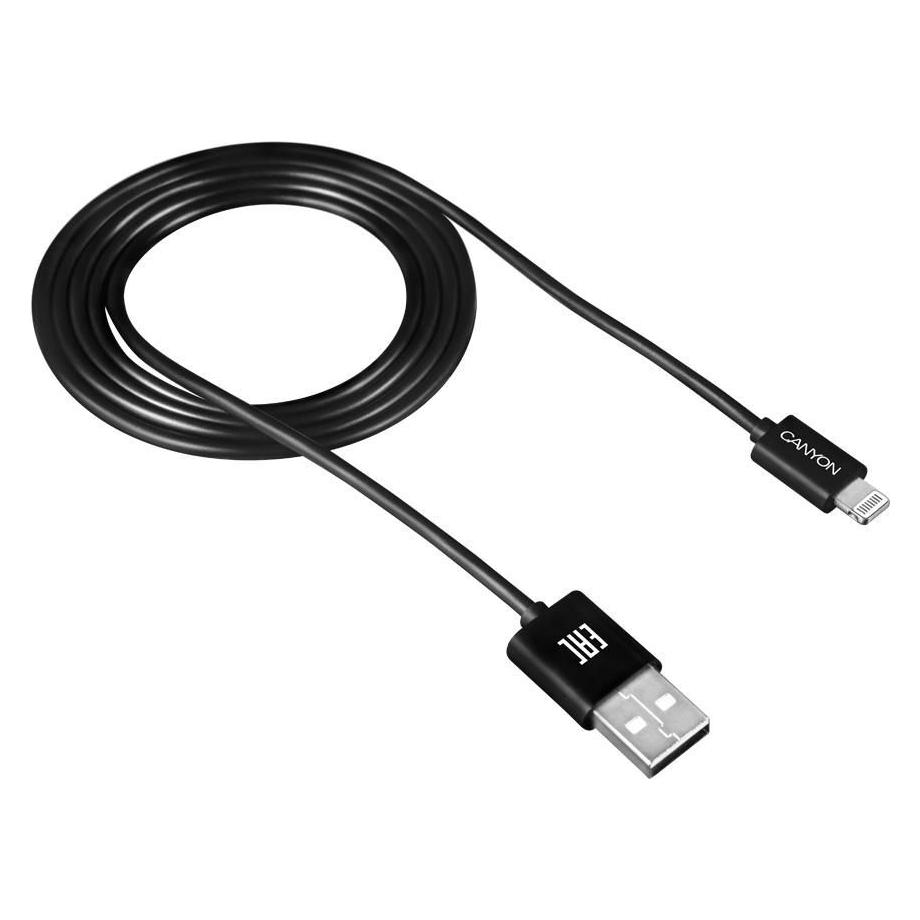 Canyon CNE-CFI1B lightning cable Black (1 m, USB 2.0, 5 W) (CNE-CFI1B)