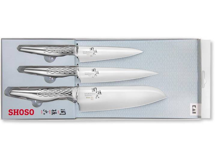 Messer-Set KAI Shoso 3 tlg. Silber , silber (silberfarben), Edelstahl, Kochmesser-Sets, Messer-Set