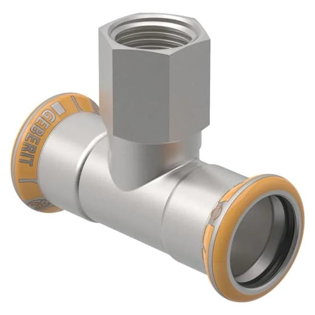 Geberit Mapress Therm T-Stück mit Innengewinde: d=15mm, Rp=1/2", d1=15mm (T-Verbindung) (10415434)