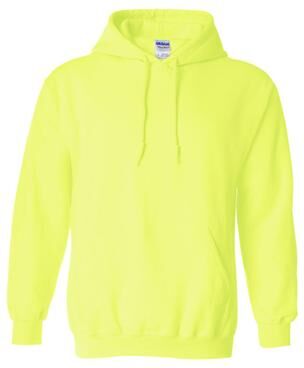 Gildan G185 Heavy Blend Hooded Sweatshirt in Safety Green size 3XL   Fleece 18500, G18500