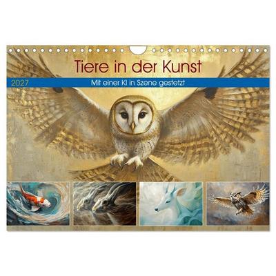 Tiere in der Kunst (Wandkalender 2027 DIN A4 quer), CALVENDO Monatskalender