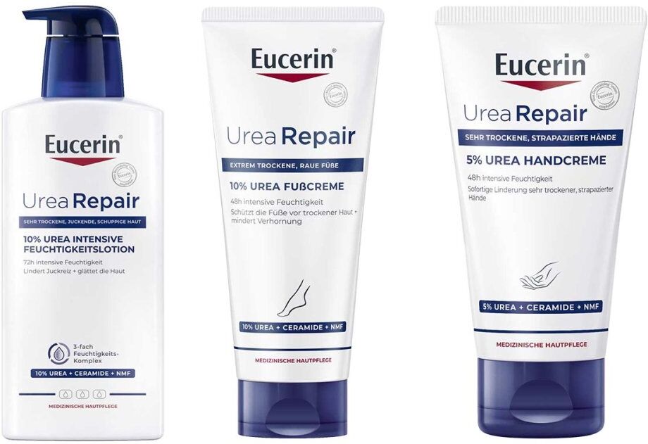 Eucerin® Feuchtigkeitslotion + Urea Fußcreme + Urea Handcreme