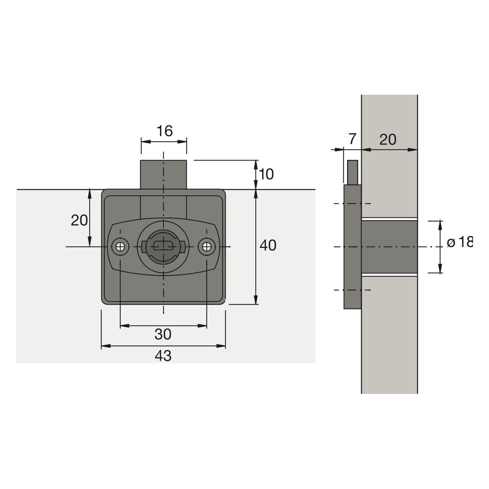 Hettich Zylinder-Kastenschloss LAD Z23 Prestige 2000 (72300)