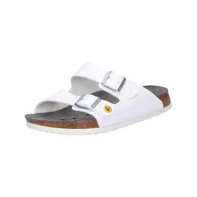 Sandale BIRKENSTOCK "Arizona ESD", Damen, Gr. 39, weiß, Obermaterial: 100% sonstige Fasern AF., Schuhe Sandale