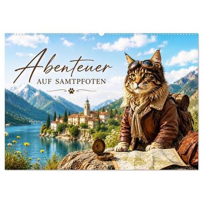 Abenteuer AUF SAMTPFOTEN (Wandkalender 2027 DIN A2 quer), CALVENDO Monatskalender