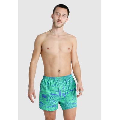 Boxershorts LOUSY LIVIN "Demo & Ghost", Herren, Gr. S, grün (grün, blau), 100% Baumwolle, Unterhosen, im praktischem Doppelpack