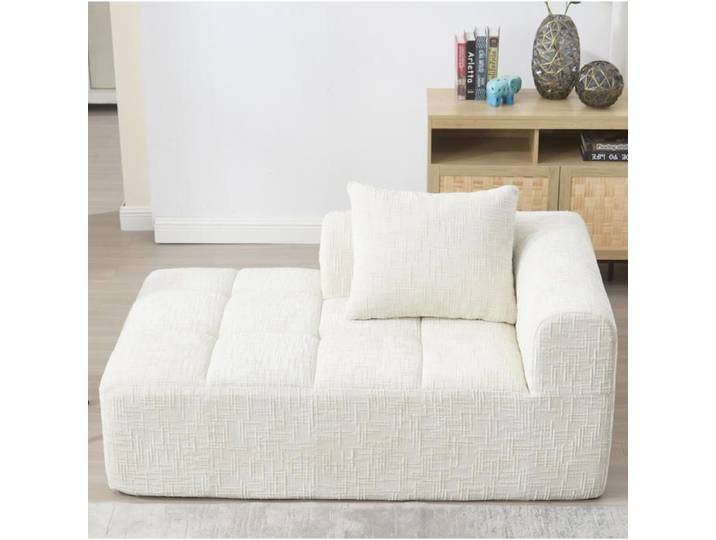 SENVIRO canapé chaiselongue deux places beige 158x90x60cm beige