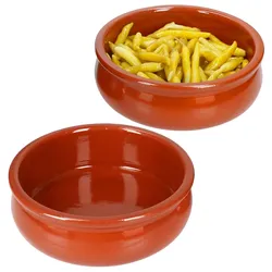 2x BERLIN Cazuela Schale bauchig Ø15,7cm Tonware Gr. M mediterran Antipasti