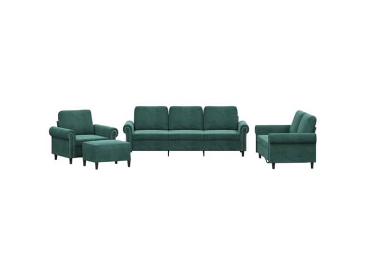 GHVBNMF 4-tlg. Sofagarnitur mit Kissen Samt Couch Set Dunkelgrün Elegante Couchgarnitur aus weichem Samt für Ihr Wohnzimmer, inklusive Hocker und Polsterkissen für maximale Entspannung.