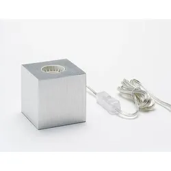 Tischleuchte Cubic sompex Aluminium matt grau, 8x8x8 cm