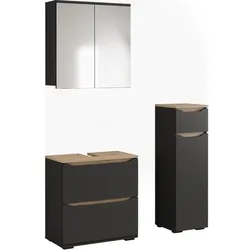 Vicco, Badmöbelset, Badmöbel-Set Ruben, Anthrazit/Artisan-Eiche, 3-teiliges Set