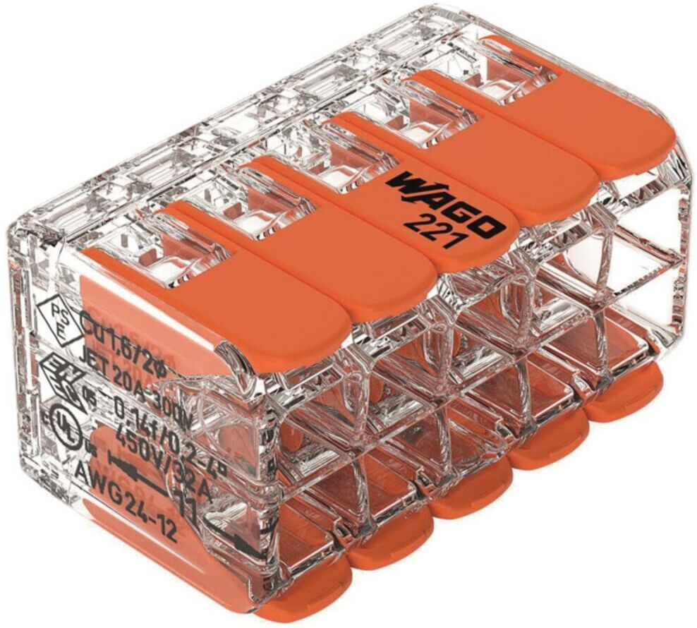 WAGO Verbindungsklemme 221-420 10-Leiter max. 4qmm transparent)