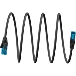 Goobay Ultraflexibles CAT 6A Patchkabel, RJ45, U/UTP Schirmung, LSZH-TPE, 10 Gbit/s, 500 MHz - Länge: 0,25 m - Farbe: schwarz