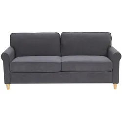3-SITZER-SOFA Samtstoff Dunkelgrau Ronneby