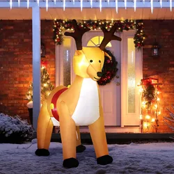 AUFBLASBARES Weihnachts-Rentier 180 cm aufblasbare Weihnachtsdeko mit LED