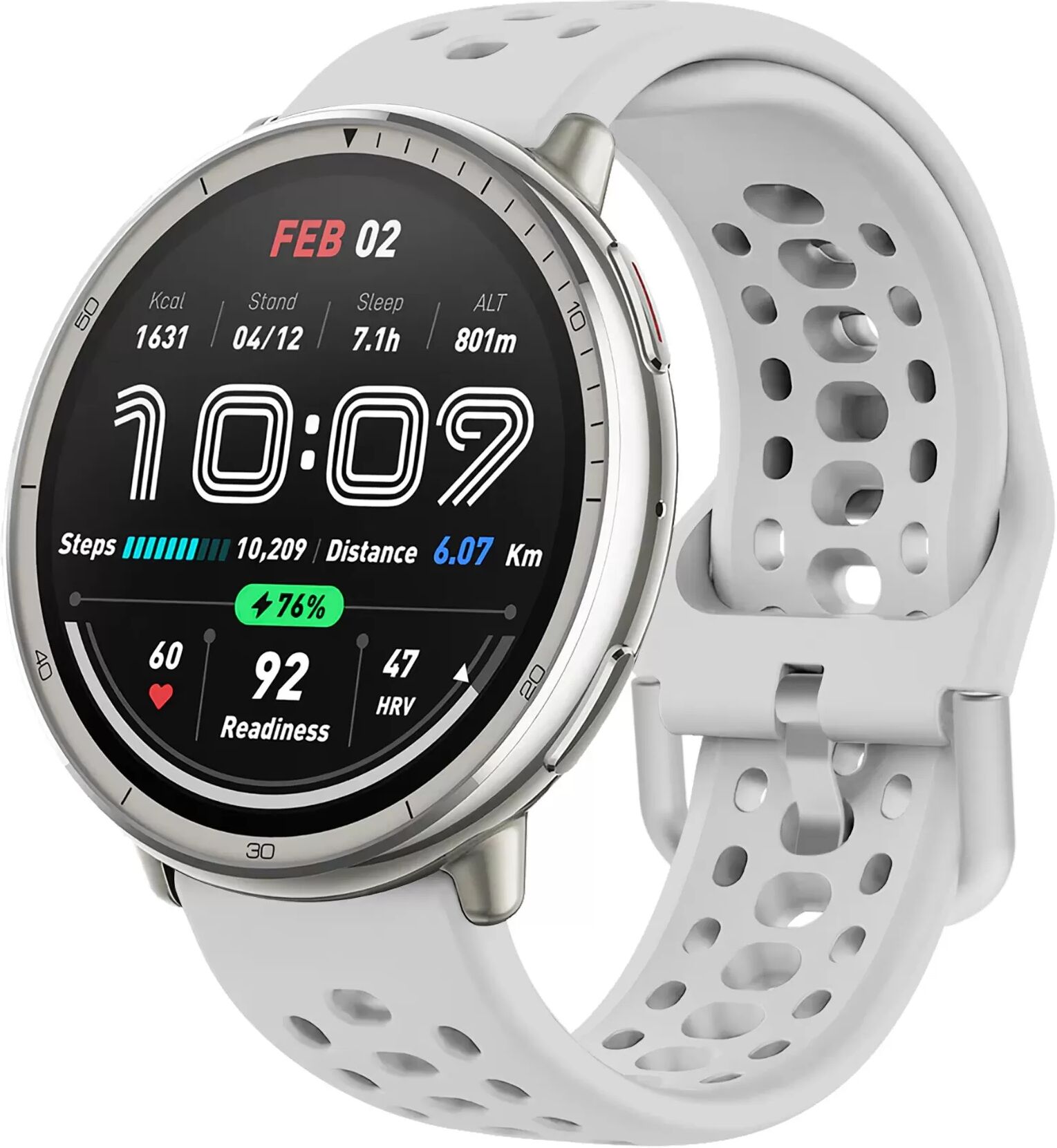 INF Silikon-Uhrenarmband kompatibel mit Amazfit Active 2, 20mm Ersatzarmband Grau