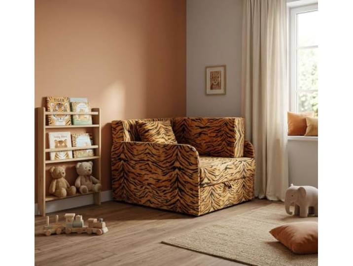 Family Meble Kinder-Schlafsofa Denis Design mit Bettkasten, ausziehbar – Variante Tiger