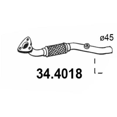 ASSO Abgasrohr 344018 mitte für Vaughall