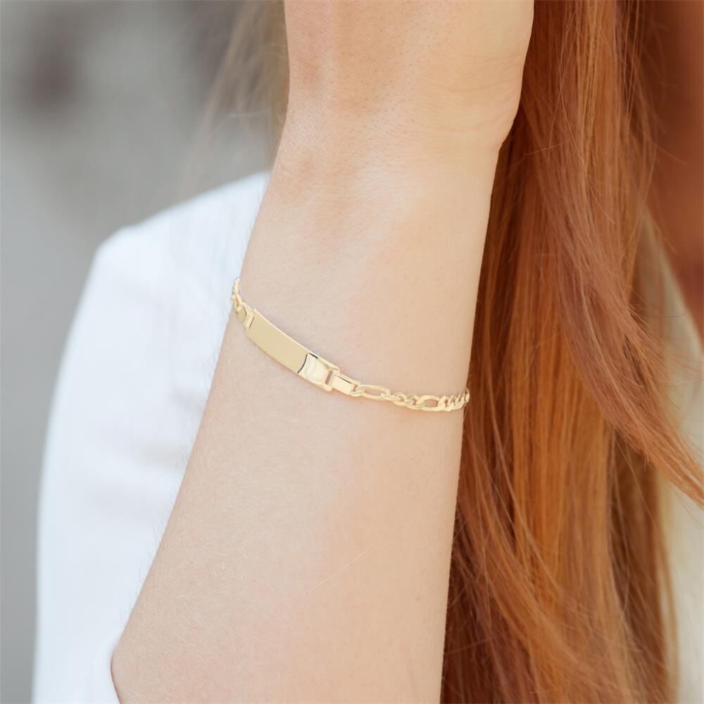 Unique Figaro Armband vergoldet Gravur gold
