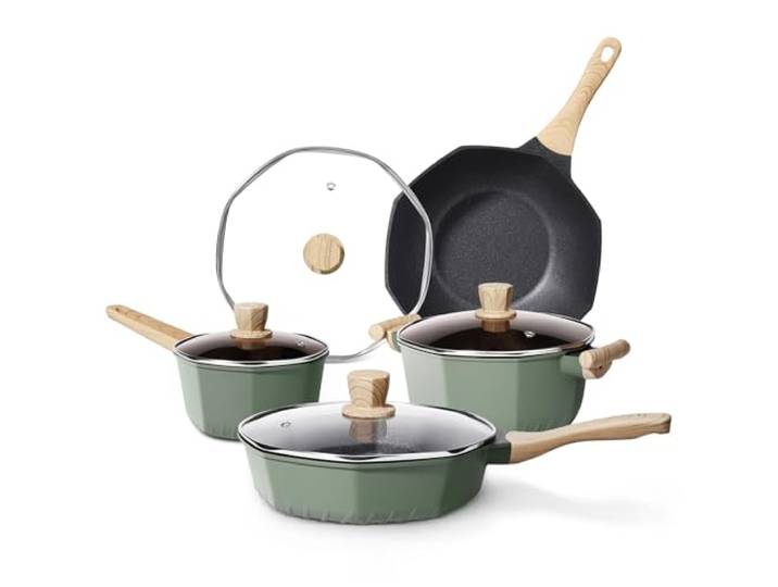 RealCool Topf- und Pfannenset, antihaftbeschichtet, Küchen-Kochgeschirr-Sets