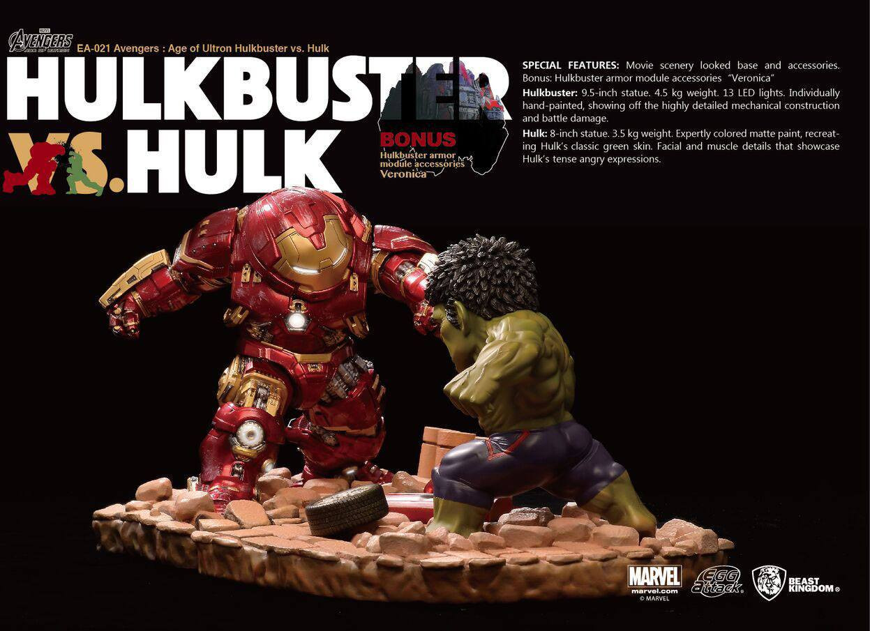 Beast Kingdom Toys Avengers Hulkbuster vs. Hulk Egg Attack Figuurset, 2 stuks, 27 cm, BKDEA-021-REV1