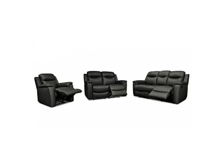 Vente-unique - Ledergarnitur Relax 3+2+1 EVASION, One Size, Schwarz