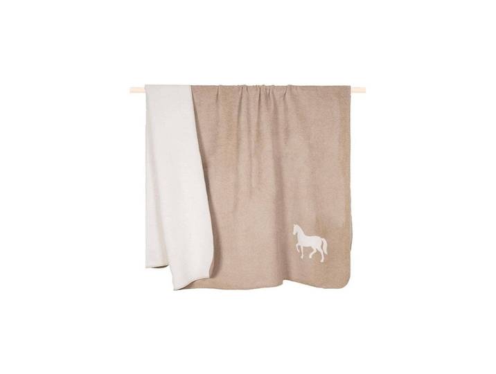 Wohndecke PAD Cozy up , beige (taupe, cream pony), B:150cm L:200cm, Obermaterial: 70% Baumwolle, 30% Polyacryl, Wohndecken, Wohndecke, Made in Europe