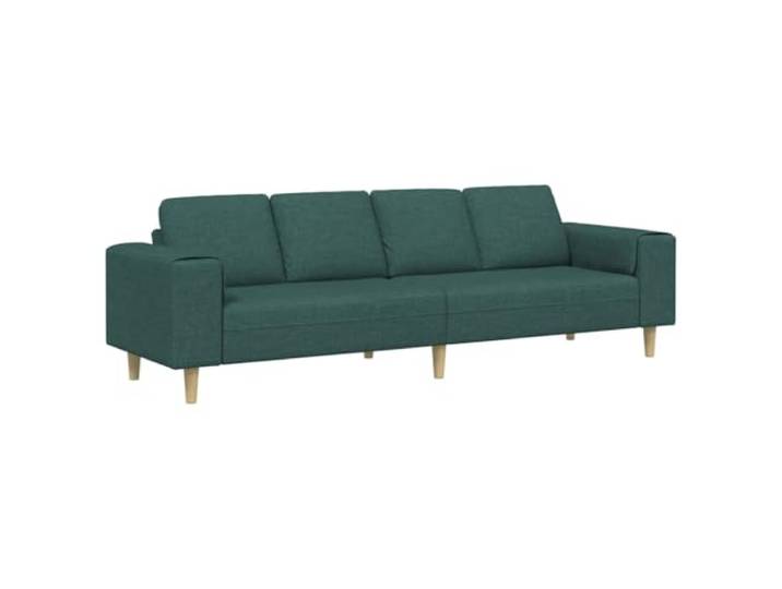 TEKGHUT Wohnzimmer Couch Dunkelgrün 250 x 77 x 76 cm Polyester Moderne Ästhetik, schlanke rechteckige Form, braune Beine, Schaumfüllung, ergonomische Armlehnen
