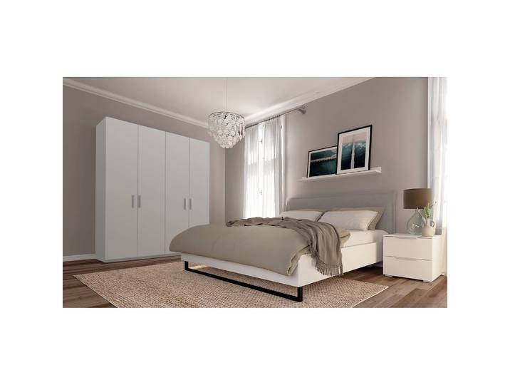 Armoire pure 181 x 222cm Gris/Gris soie