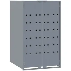 DELUKE Mülltonnenbox GORILO für 1 Tonne Grau 69x79x117 cm Stahl | Mülltonnenverkleidung 1er Mülltonnenhaus