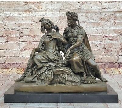 Bronzhaus Leon Grégoire’S Cleopatra Mark Antony – Exquisite Bronze Historical Sculpture