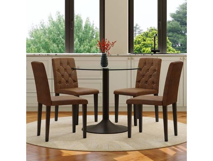 Ensemble table et chaises avec 1 table et 4 chaises Même si vous mangez plus longtemps Une version en plastique rétro-brune