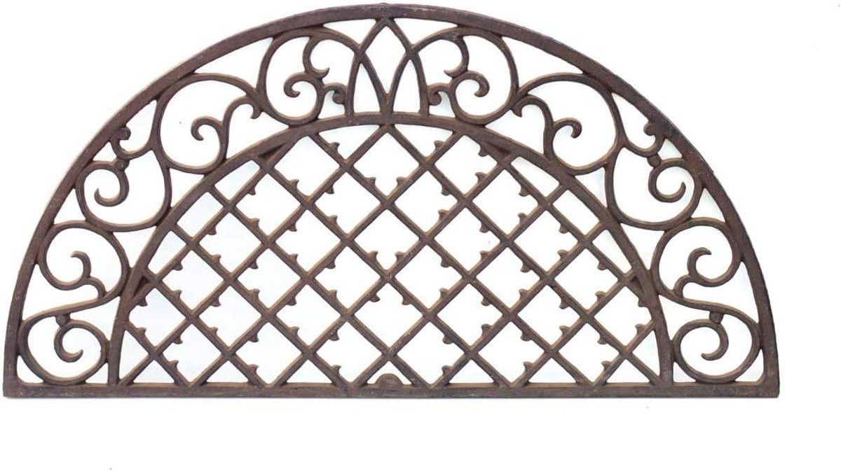 Halfronde Deurmat Rooster Mat Entree Sieren Gietijzer Ambacht Bruin 67 x 335 cm