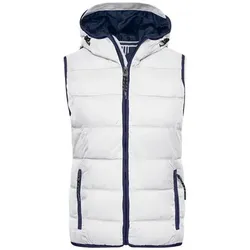 Damenweste maritim JN1075, weiß/navy-blau, Größe M - weiss - M