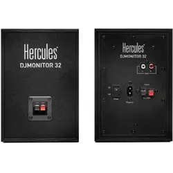Hercules DJ Monitor 32 Boxen mit Audiokabel (Aktiv, Paar, 2x 15 W), Monitor Lautsprecher, Schwarz