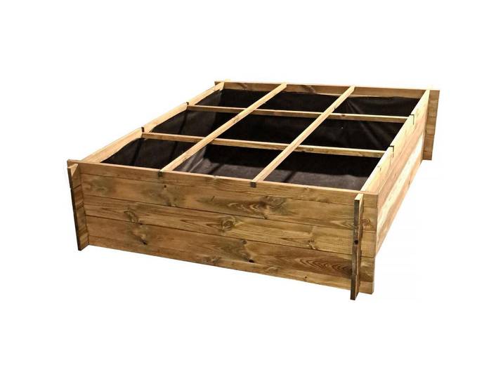 Habitat Garten Hochbeet/Gemüsebeet nigelle, Hellbraun, Holz, 140x40x140 cm, Gartenzubehör, Gartenpflege