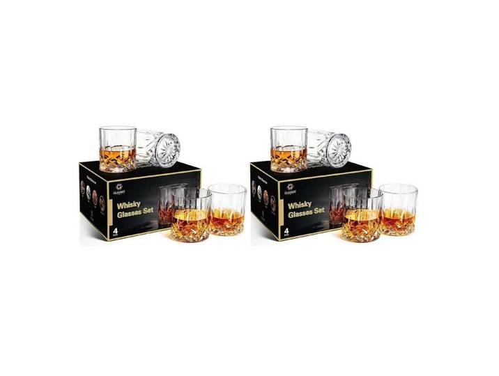 LuxusKollektion Whiskyglas Whiskygläser 4er Set 320ml Klassiker, Glas