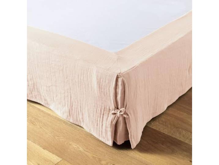 Cache sommier 180x200 cm Gaze de Coton Guimauve